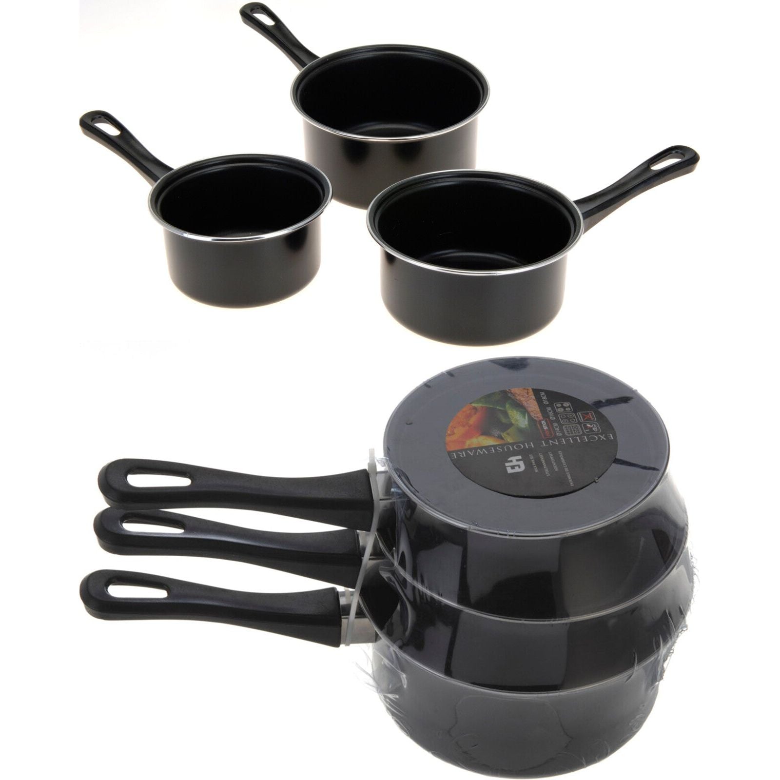 Carbon Saucepan Set of 3