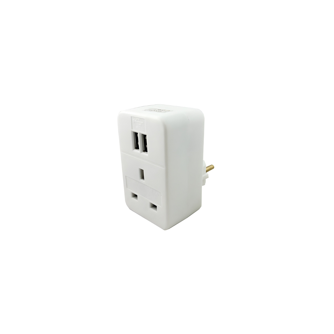 European Plug Adaptor With USB Ports