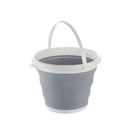 Collapsible 9/10 Litre  Bucket - White/Grey