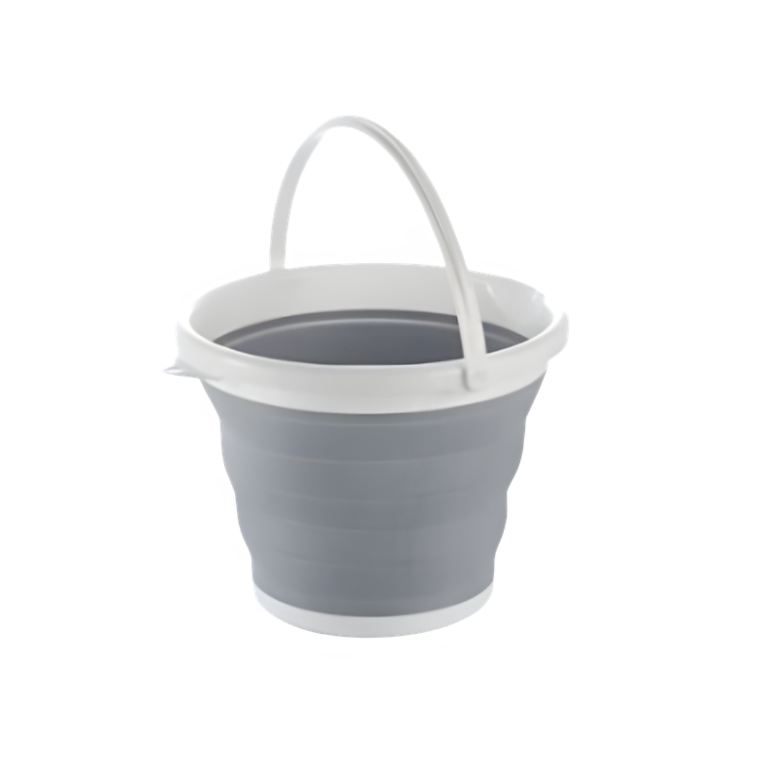 Collapsible 9/10 Litre  Bucket - White/Grey