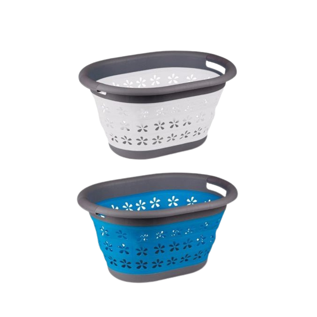 Collapsible Laundry Basket - Assorted Colours