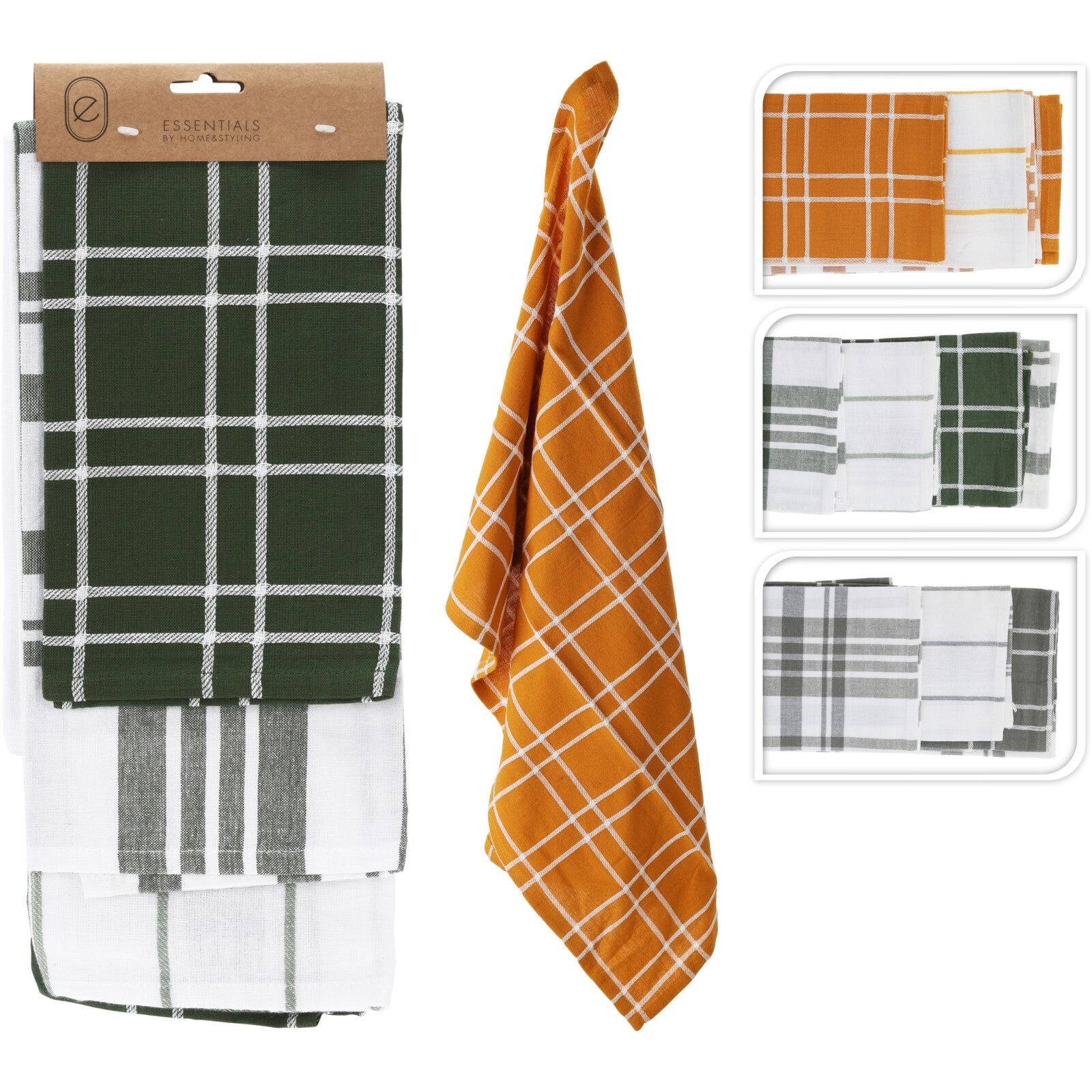 Tea Towel Pack of 3 Cotton assorted designs