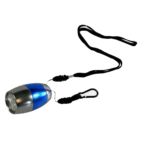 'Bullet' Camping Torch 6 Bright LED's with Lanyard & Carabiner
