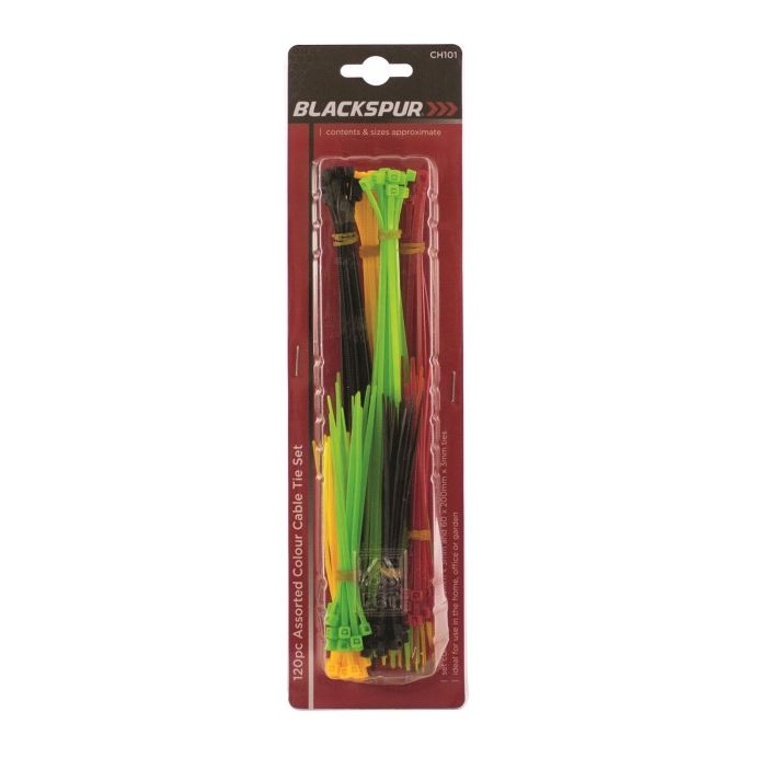 120pc Assorted Colour & Size Cable Tie Set