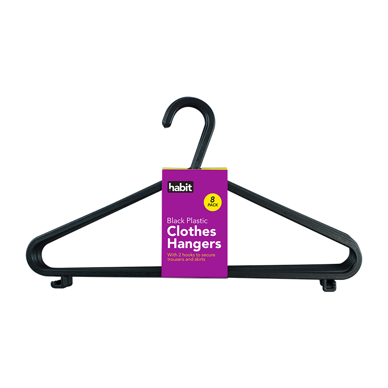 Plastic Clothes Hangers - 8 Pack
