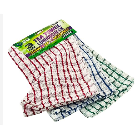 Tea Towels Pack of 3 Small - Assorted Colours