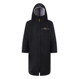 SALTIE Changing Robe in grey, weather resistant, perfect for changing on the beach and made using 100% recycled materials. The SALTIE changing robe is designed keep you warm and dry during your sea swim, beach walks and all of your outdoor adventures.