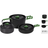 3 Piece Outdoor Aluminium Cookset inc kettle