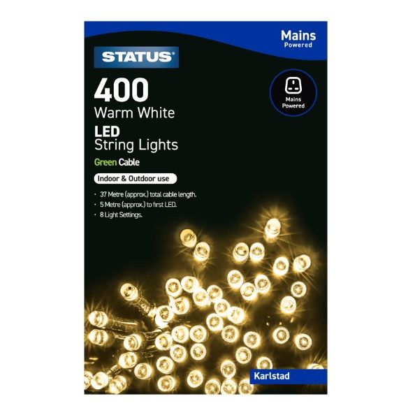 String Lights - 400 Warm White LED - Mains Powered